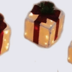 Trio caixa de presente  c/ 70 leds warm 8.5"+7"+6"