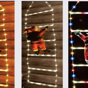 Papai noel na escada 162 Leds Sortido (Branco, Warm e colorido)