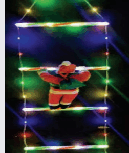 PAPAI NOEL NA ESCADA COM 60 LEDS 1m