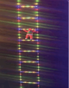 PAPAI NOEL NA ESCADA COM 180 LEDS 3m