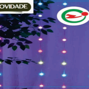 CORTINA COM BOLINHAS CRISTAL 100 LEDs RGB MÁGICA BIVOLT
