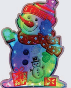 Enfeite de parede Boneco de neve 41 Leds RGB