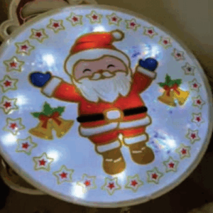 ENFEITE DE PAREDE PAPAI NOEL COM 26 LEDs WARM E 8 FLASH BRANCO