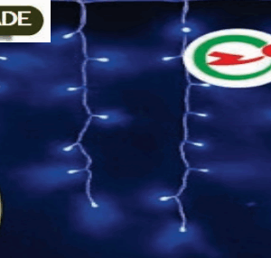CASCATA 400 LEDS AZUL FIXO CONECTOR M/F USO EXTERNO 10m