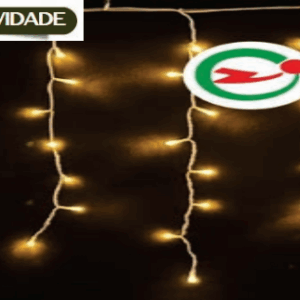 CASCATA 400 LEDS OURO FIXO CONECTOR M/F USO EXTERNO 10m