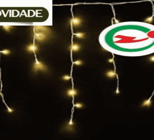 CASCATA 400 LEDS (280 WARM FIXO E 120 FLASH BRANCO)CONECTOR M/F USO EXTERNO BIVOLT