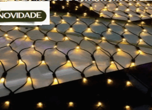 REDE 256 LEDs WARM 10 FUNÇÕES COM MEMÓRIA USO EXTERNO