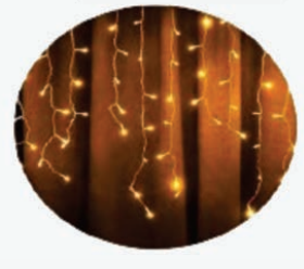 CASCATA 320 LEDS WARM FIO BR 8F C/ MEMORIA- 8M - IP44