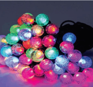 CORDÃO 40 LEDS BOLINHAS CRISTAL RGB FIO VERDE BIVOLT