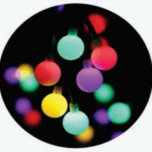 Cordão bolinhas 40 leds colorido - fio verde - 8 funções - Bivolt