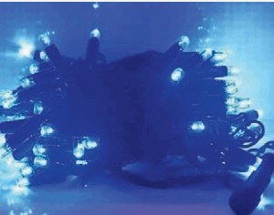 100 LEDs blindados azuis fio Ø2,2mm verde tom m/mf IP65