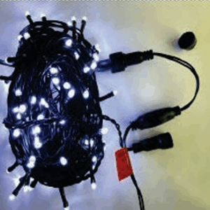 100 LEDs br fio fio Ø2,2mm verde tom m/mf externo IP44
