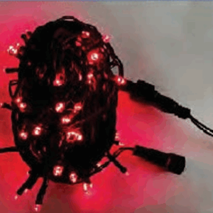 100 LEDs vermelho fio Ø2,2mm verde tom m/mf externo IP44