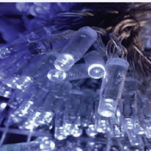 100 LEDs blindados branco fio transp Ø2,4mm c/16 flash br tom m/mf IP65