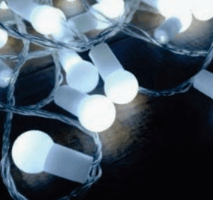 Cordão 40 LEDs bolinhas br fio transp. 8f