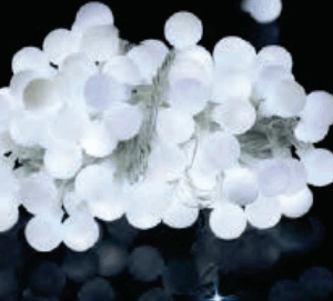Cordão 100 LEDs bolinhas Brancos fio transparente pisca 10m