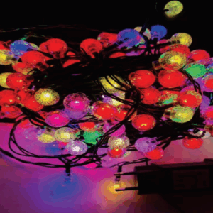 Cordão 160 LEDs bolinhas color fio verde Bivolt usa externo IP44 20m