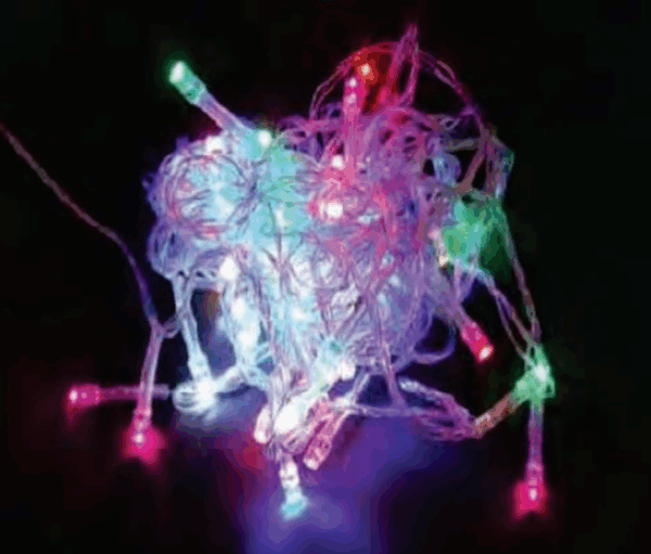 50 LEDs color fio transp. Pisca