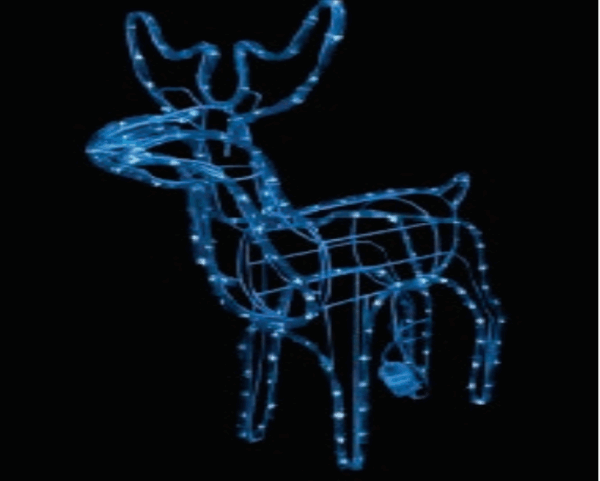 Arm. rena macho grande mang. LED azul c/movimento