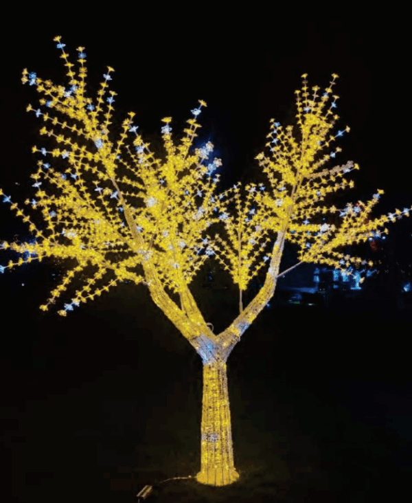 Árvore Cerejeira 1560 leds Warm  c/ 195 strobinhos 2.50m Bivolt IP44