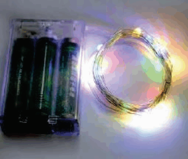 Fio Arame com 50 LEDs color usar pilha