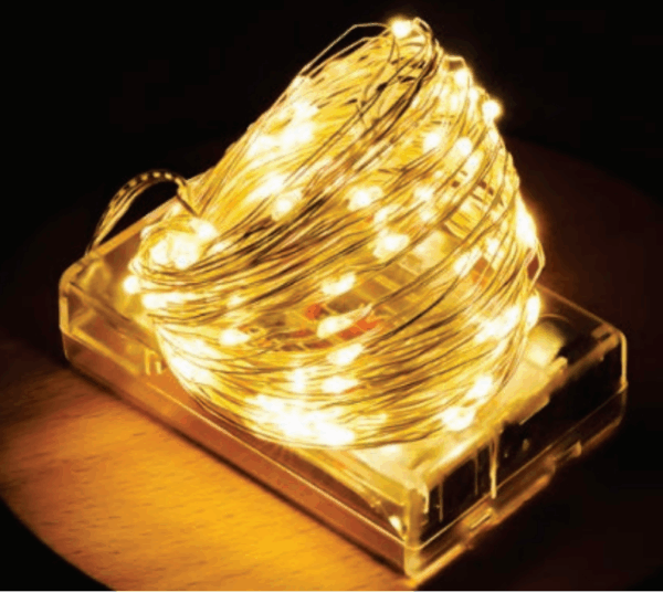 Fio Arame com 50 LEDs WARM usar pilha