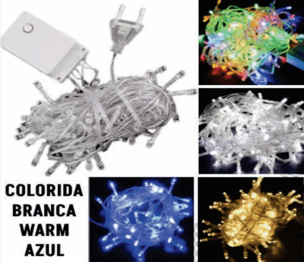 CORDÃO 20 LEDS PISCA BIVOLT (color/WM/BR/AZ)