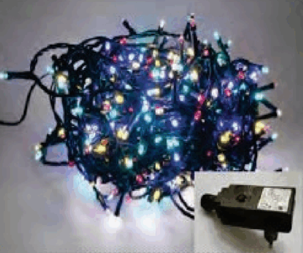 Cordão 500 LEDs color. e 01 fonte c/controle BIVOLT EXTERNO IP44