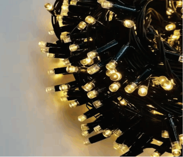 400 Leds Warm fio verde 8f c/memoria 40m