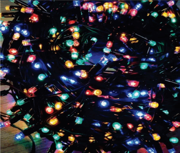 400 Leds color fio verde 8f c/memoria 40m