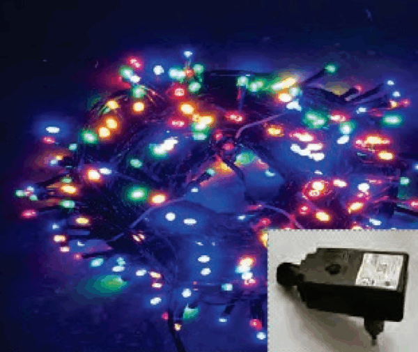 Cordão 300 leds COLOR PISCA USO EXTERNO IP44 30m