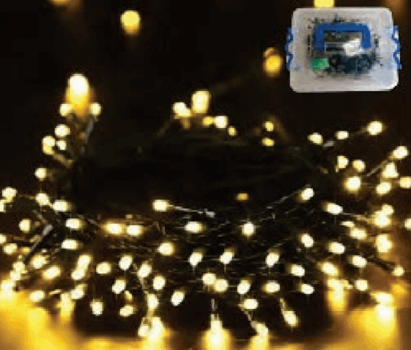 Cordão 400 LEDS Warm 9f uso externo Bivolt 12m