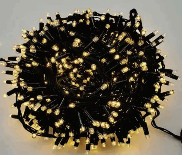 500 leds Warm fixos fio verde 31V IP44 50m