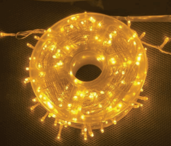 500 leds Ouro 10f fio Transp 31V IP44 50 m c/memoria