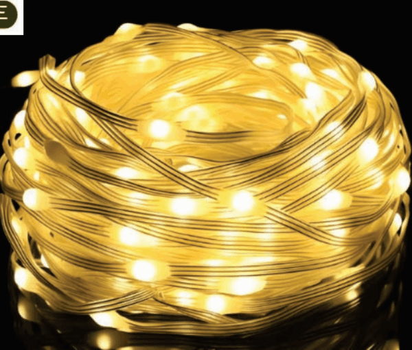 500 leds  fio de fada warm PVC fio cristal 8f c/ memoria