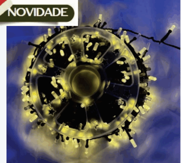 Cordão 400 Super LEDs Warm Fio Verde 10 Funções Uso Externo Bivolt