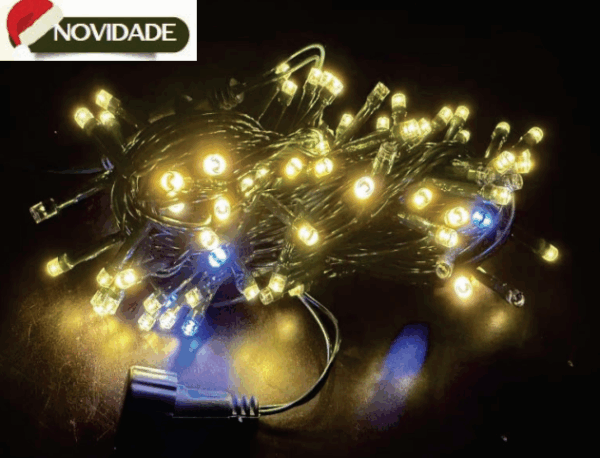 100 LEDs Warm fio verde Ø2.2mm c/20  strobos  Br.  tom m/mf uso externo  IP44