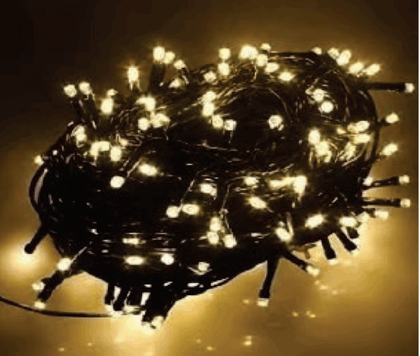 300 LEDs  Warm fio verde  Ø1.8mm  tom m/mf uso externo  IP44