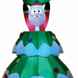 Árvore de natal inflável iluminada com papai noel