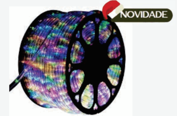 Mangueira LED Color 18 LEDs por metro Ø9,5 mm rolo c/100mts