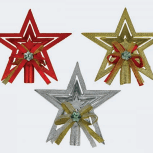 Estrela ponteira com laço 15cm