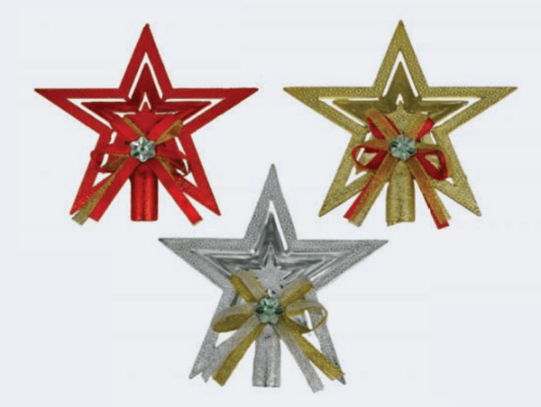 Estrela ponteira com laço 15cm