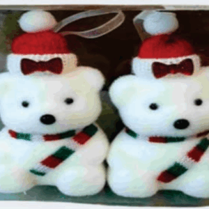Pingente dupla de ursinhos para árvore de natal