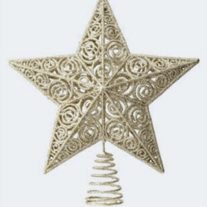 Estrela Ponteira vermelha com glitter