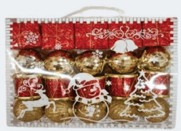 Kit enfeite dourado p/ Árvore de Natal 6cm