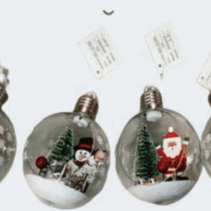 Bolas 10cm figuras Natalinas c/ Neve