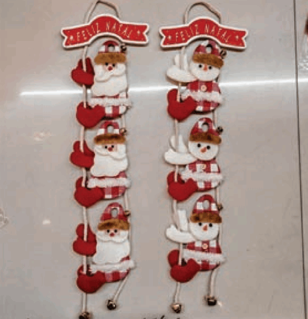 Enfeite de corda para pedurar Feliz Natal