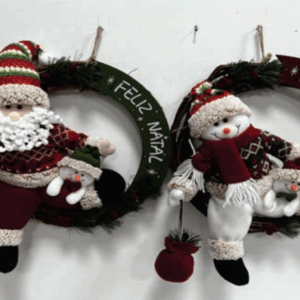 Guirlanda de Sisal Feliz Natal com Boneco φ35cm