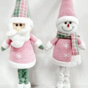 Boneco de Natal rosa Em Pé 45cm