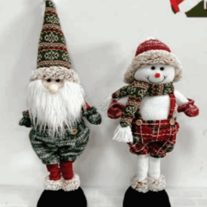 Boneco de Natal verde e vermelho Em Pé 45cm